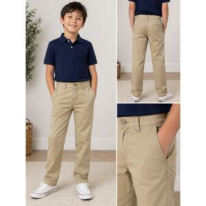 Gap Kids Pants Size 8 Khaki Fleece Lined Straight Leg Chino Warm School NWT